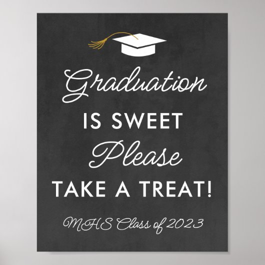卒業は甘いトリートメントのカスタムパーティーサイン ポスター (正面)