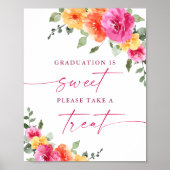 卒業は甘いフェスティバル明るいフローラのサイン ポスター (正面)