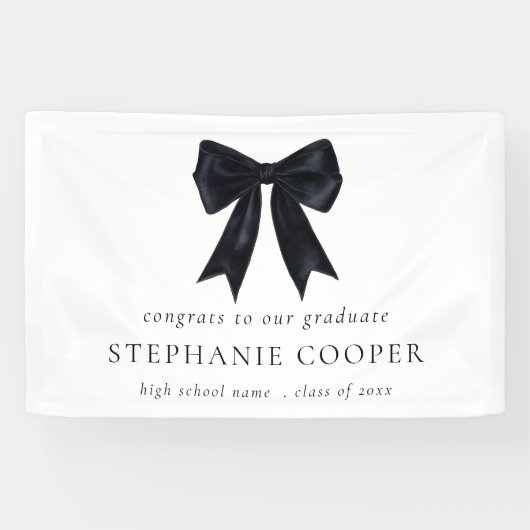 卒業へのブラックコケットボウおめでとう 横断幕 (横)
