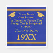 卒業またはクラス懇親会ナプキンス、文字、カラー スタンダードランチョンナプキン (正面)