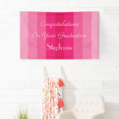 卒業または退職パーティーストライプピンク色の名前 横断幕 (インサイチュ)