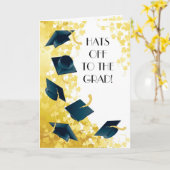 卒業まで帽子をかぶって！ カード (黄色い花)