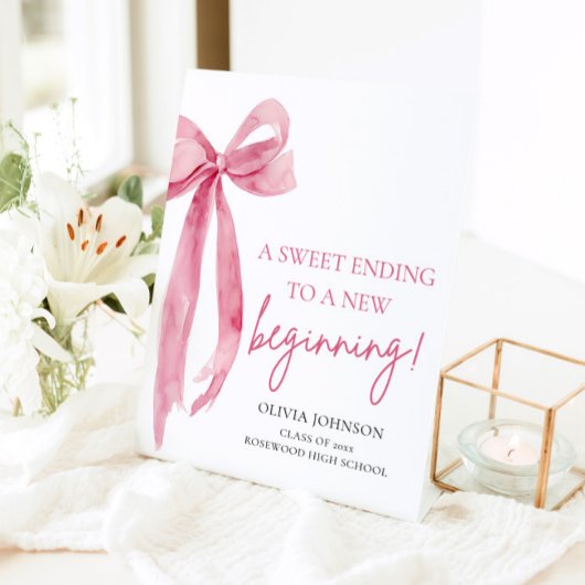 卒業を甘い結末で新しいスタートを切る 台座サイン