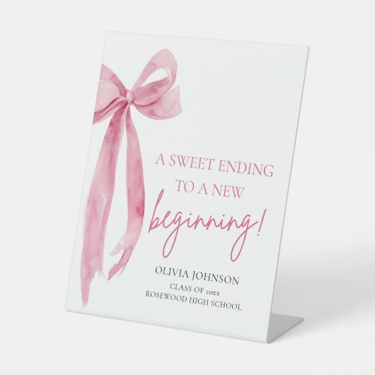 卒業を甘い結末で新しいスタートを切る 台座サイン (正面)