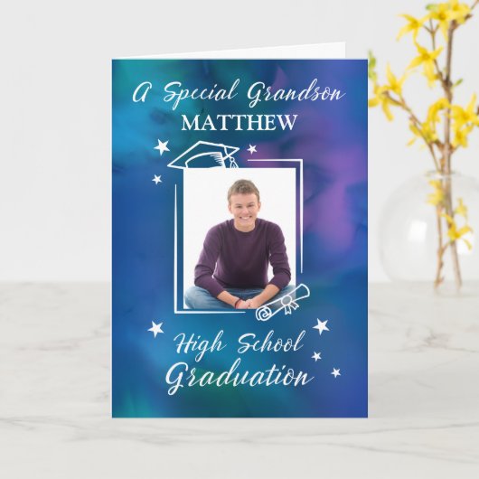 卒業を目指す孫 カード (黄色い花)