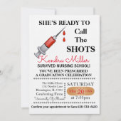 卒業を看護している彼女は打撃を呼んで準備ができています 招待状 (正面)
