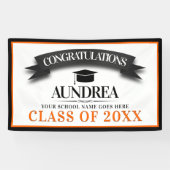 卒業を祝う学校のカラー 横断幕 (横)