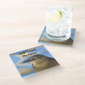 卒業を見詰める未来のブラックバード ガラスコースター (アングル)