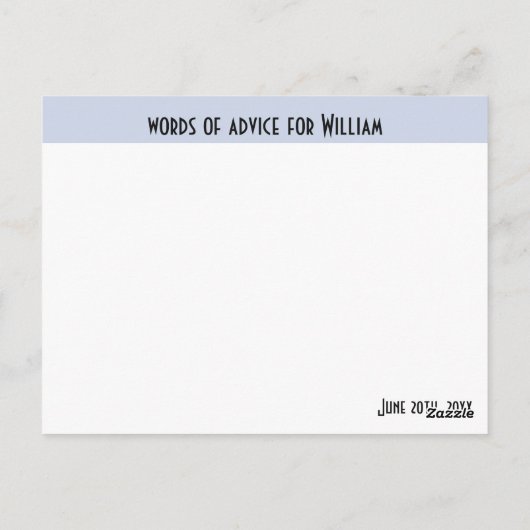 卒業を願うアドバイスの英語 ポストカード (裏面)