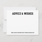 卒業アドバイスとウィッシュ卒業年の白黒 ノートカード (正面)