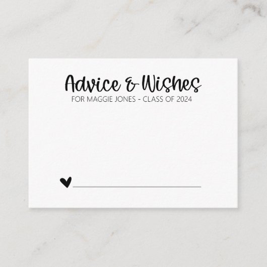 卒業アドバイスカード(ミニマル) アドバイスカード (正面)