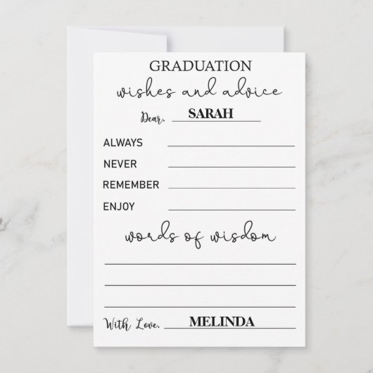 卒業アドバイスカード – 卒業生募集アドバイス 招待状 (正面)