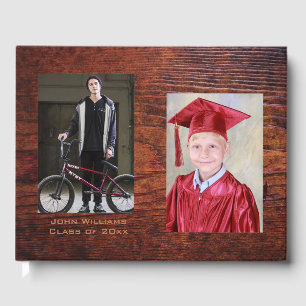 卒業アンティークヴィンテージ木目写真枠 ゲストブック