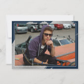 卒業アート |ネイビーブルーシルバースプラッシュ2写真 案内状 (裏面)