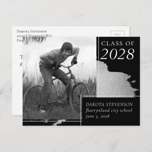 卒業アート |抽象芸術スプラッシュ写真ありがとうございます ポストカード (正面/裏面)