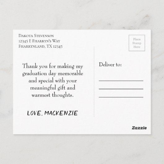 卒業アート |抽象芸術スプラッシュ写真ありがとうございます ポストカード (裏面)