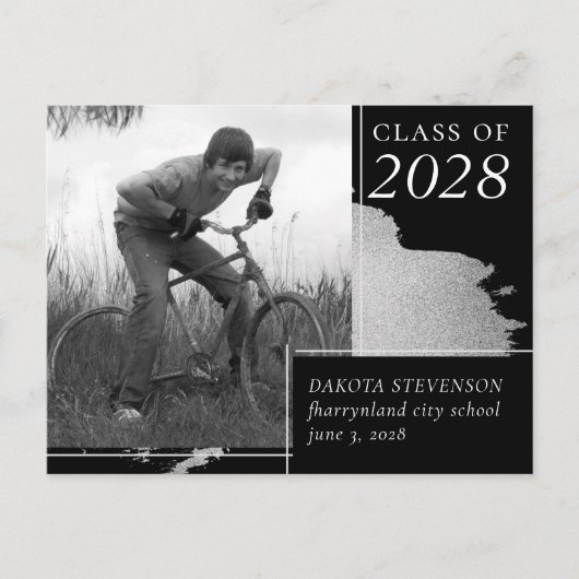 卒業アート |抽象芸術ユニークスプラッシュ写真 案内ポストカード (正面)