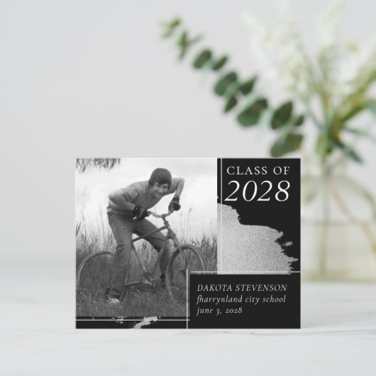 卒業アート |抽象芸術ユニークスプラッシュ写真 案内ポストカード (スタンド正面)