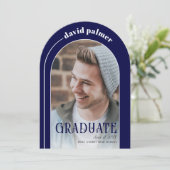 卒業アーモダンチブルー卒業写真 招待状 (スタンド正面)