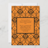 卒業アールデコブラックオレンジ発表 招待状 (裏面)