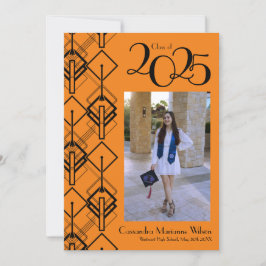 卒業アールデコブラックオレンジ発表 招待状
