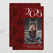 卒業アールデコブラックブルゴーニュ発表 招待状 (正面/裏面)