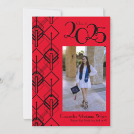 卒業アールデコブラックレッド発表 招待状