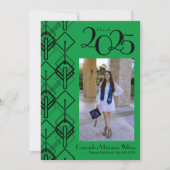 卒業アールデコブラックレッド発表 招待状 (正面)