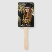 卒業イエロースクリプトグラッドフォトモダンパーティー ハンドファン (裏面)