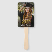 卒業イエロースクリプトグラッドフォトモダンパーティー ハンドファン (正面)