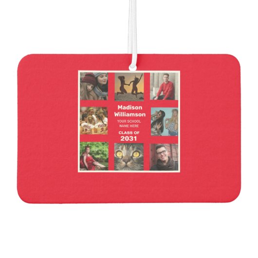 卒業エアフレッシュ8フォトコラージクラスOf Year カーエアーフレッシュナー (正面)