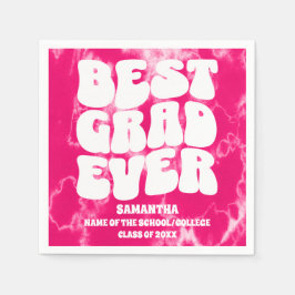 卒業エバ最高のーピンク絞り染め卒業パーティー スタンダードカクテルナプキン