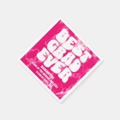 卒業エバ最高のーピンク絞り染め卒業パーティー スタンダードカクテルナプキン (角)