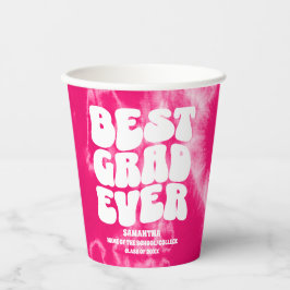 卒業エバ最高のーピンク絞り染め卒業パーティー 紙コップ
