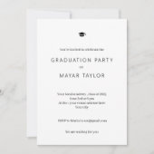 卒業エレガンス：クリーン&クラシック白 招待状 (正面)