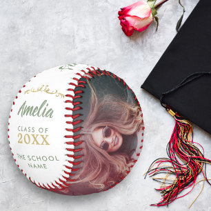 卒業エレガントおめでとう2枚の写真 ソフトボール