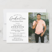 卒業エレガントお祝い大学院写真 招待状 (正面)