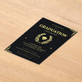 卒業エレガントの招待状 アクリル招待状 (レイダウン)