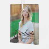 卒業エレガントカスタム写真第2023年卒業 ガラスオーナメント (正面左)