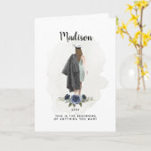 卒業エレガントカード カード (黄色い花)