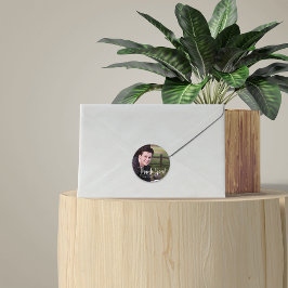 卒業エレガントタイポグラフィありがとう ラウンドシール