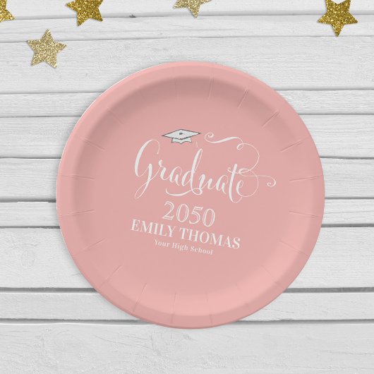 卒業エレガントトレンディーモダンシンプルクラス ペーパープレート