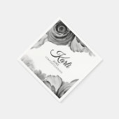 卒業エレガントナプキン | 水彩（黒） スタンダードカクテルナプキン (角)