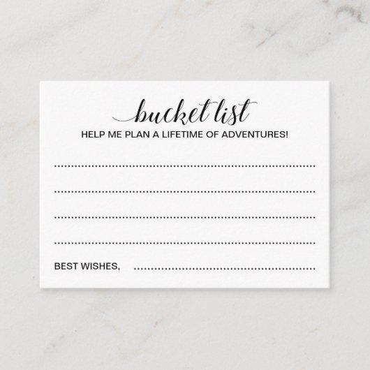 卒業エレガントバケット一覧アイディアGuest Book アドバイスカード (正面)