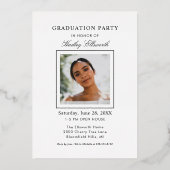 卒業エレガントバラ金ゴールド写真卒業パーティー 箔招待状 (裏面)