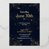 卒業エレガントパーティネイビーゴールドフォイル招待状 箔招待状 (裏面)