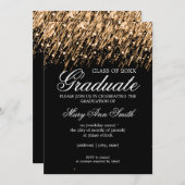 卒業エレガントパーティーがスターズ金ゴールド 招待状 (正面/裏面)