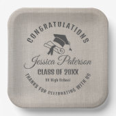 卒業エレガントパーティーの甘いパーソナライズされた名前 ペーパープレート (正面)