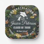 卒業エレガントパーティーの甘いパーソナライズされた名前 ペーパープレート (正面)