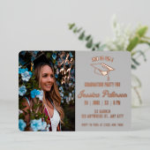 卒業エレガントパーティー写真モダンスタイル 箔招待状 (立ち正面)